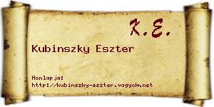 Kubinszky Eszter névjegykártya