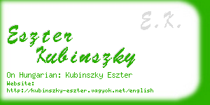 eszter kubinszky business card